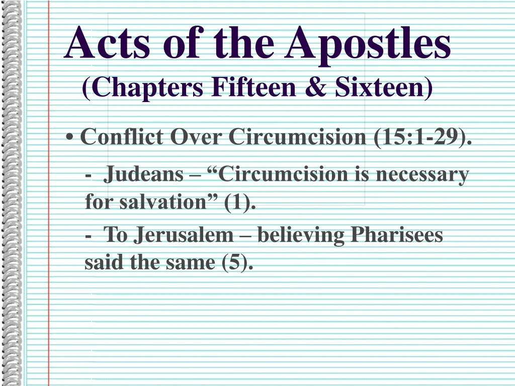 acts of the apostles chapters fifteen sixteen