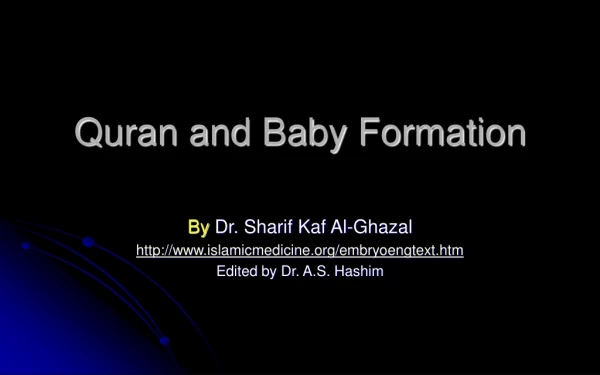 Quran and Baby Formation