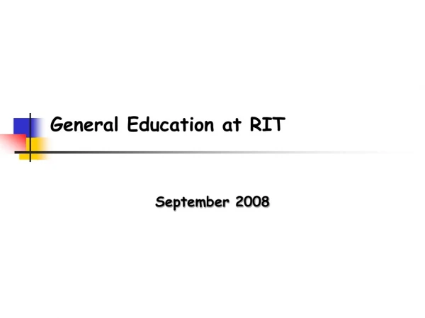 General Education at RIT