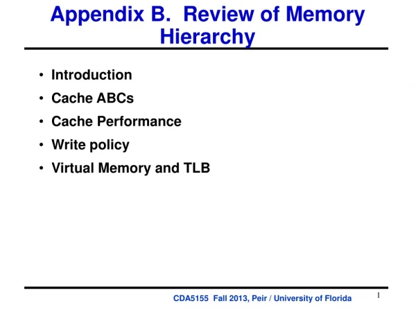 Appendix B.  Review of Memory Hierarchy