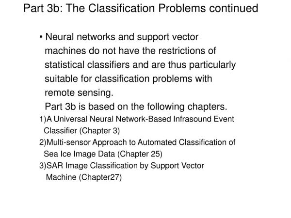 Part 3b: The Classification Problems continued