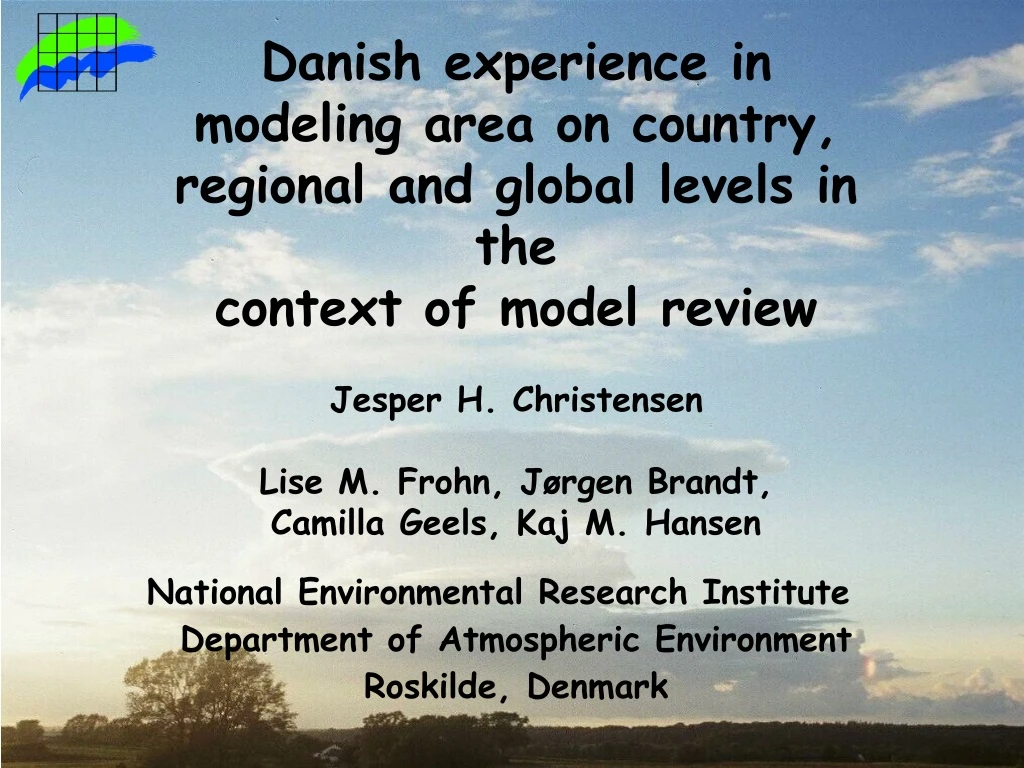 danish experience in modeling area on country