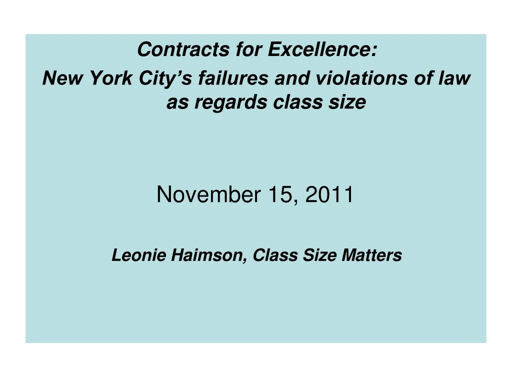 contracts for excellence new york city s failures