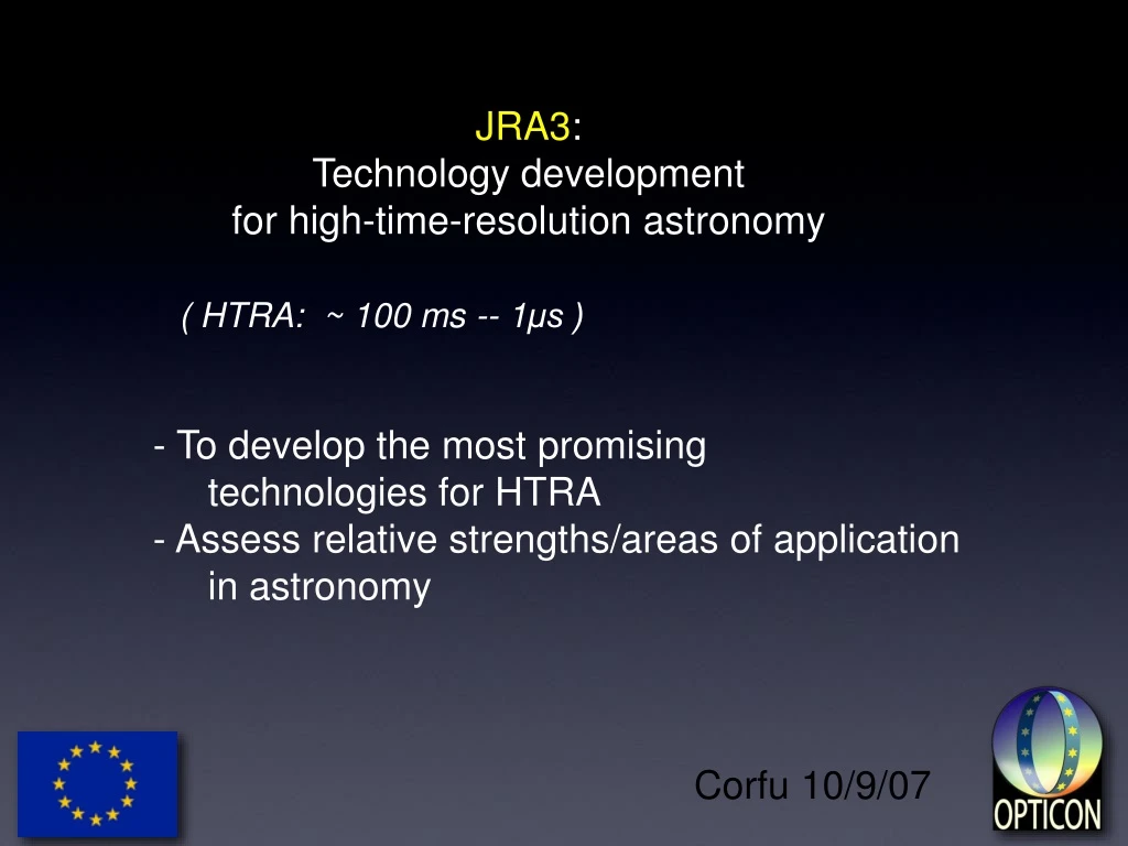 jra3 technology development for high time