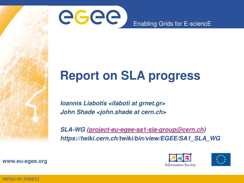 report on sla progress