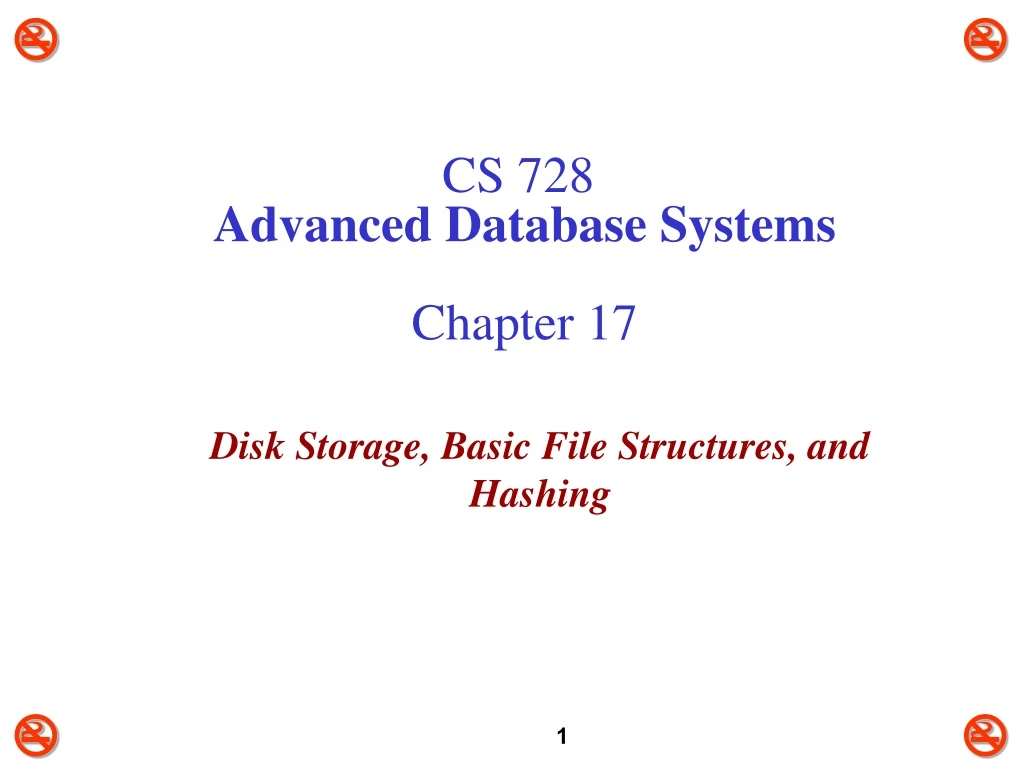 cs 728 advanced database systems chapter 17