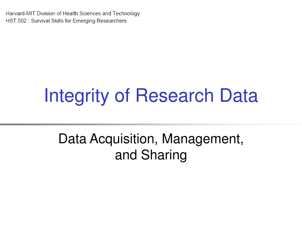 integrity of research data