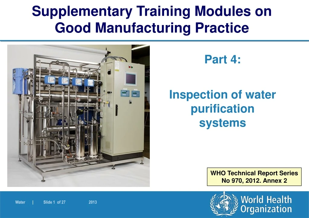 supplementary training modules on good