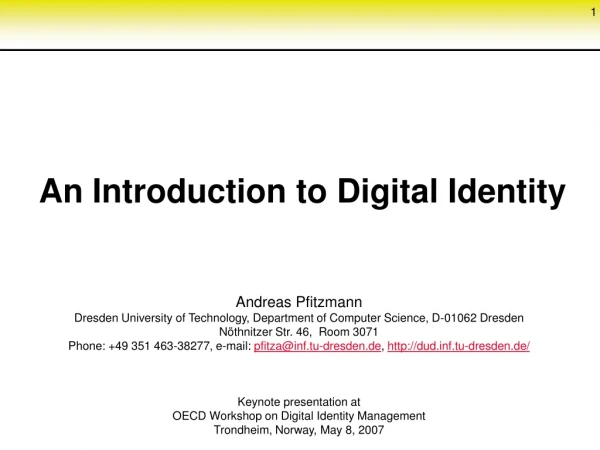 An Introduction to Digital Identity