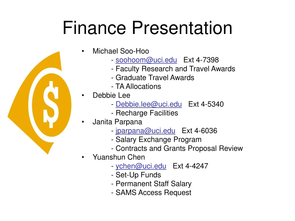 finance presentation