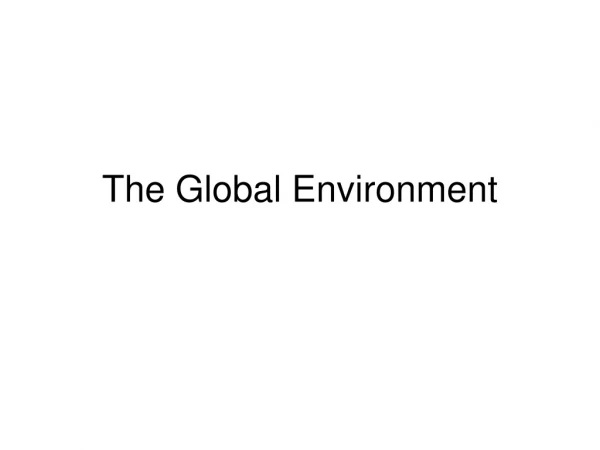 The Global Environment