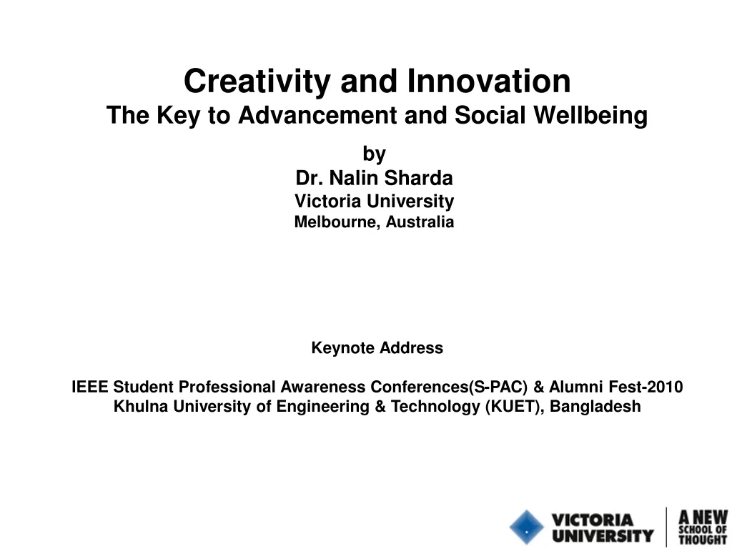 creativity and innovation the key to advancement and social wellbeing