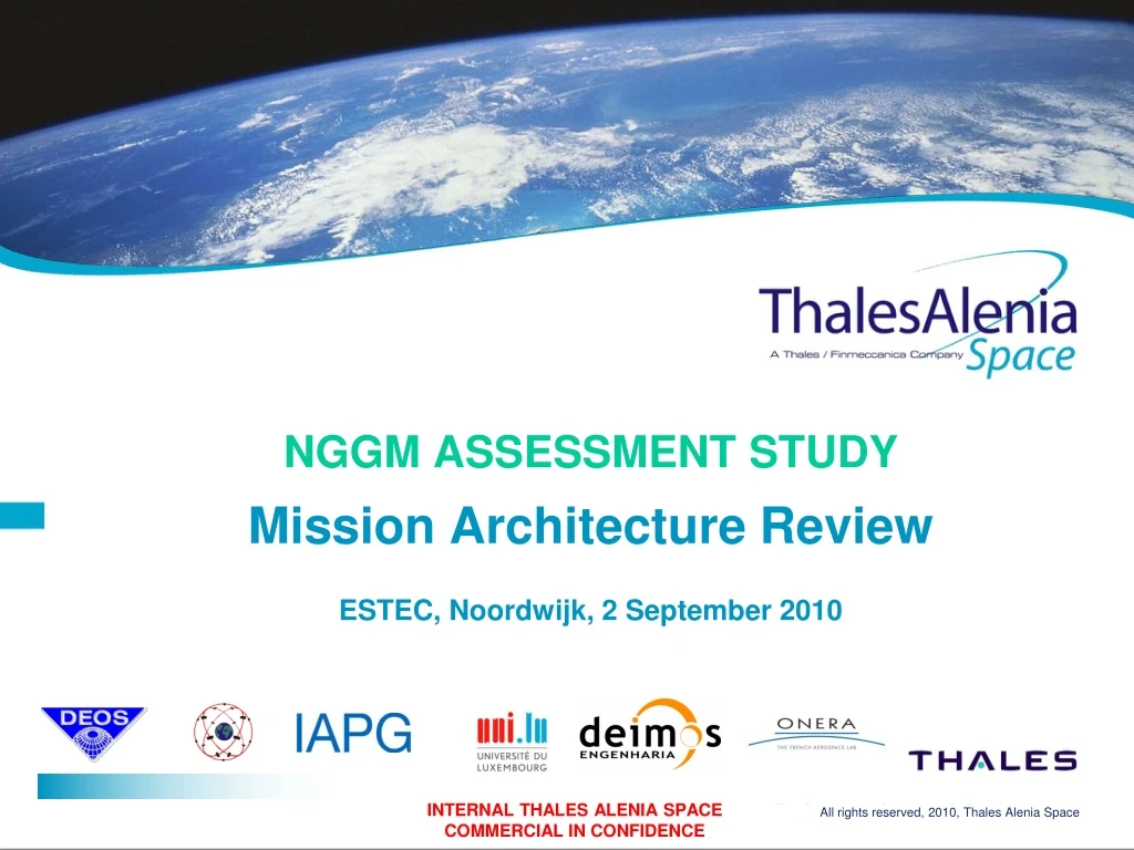 nggm assessment study mission architecture review estec noordwijk 2 september 2010
