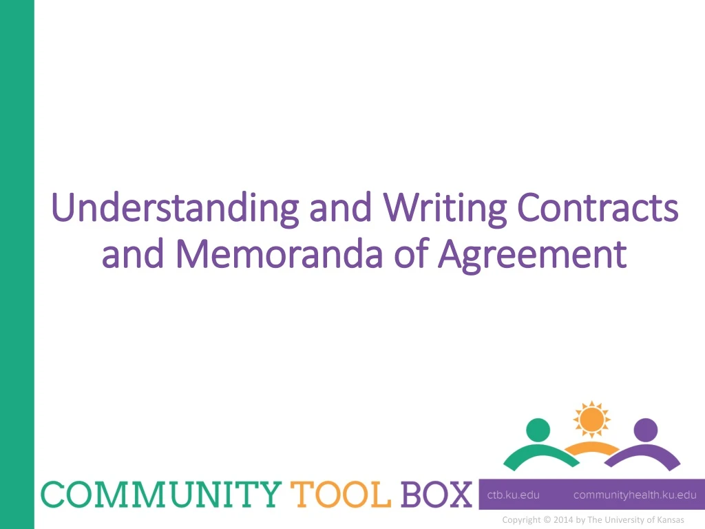 understanding and writing contracts and memoranda of agreement