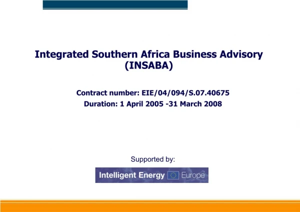 Integrated Southern Africa Business Advisory (INSABA)