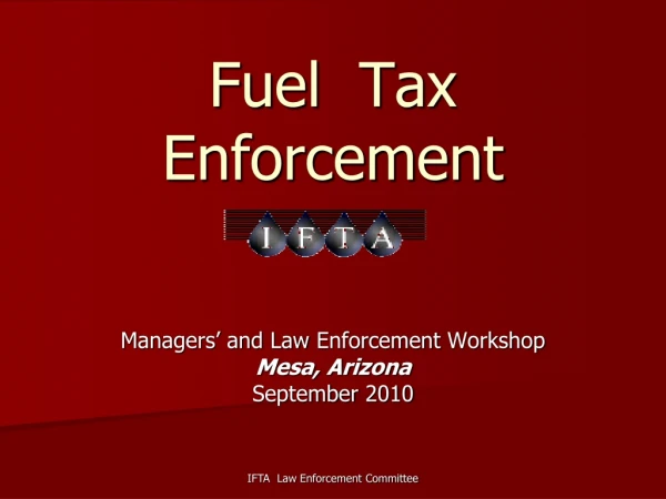 Fuel  Tax Enforcement