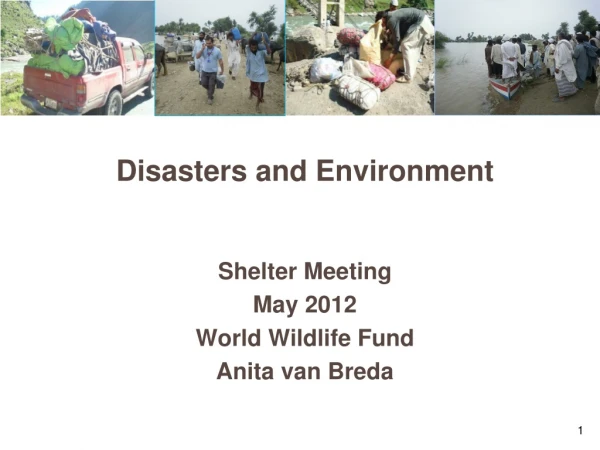 Disasters and Environment  Shelter Meeting May 2012 World Wildlife Fund  Anita van Breda