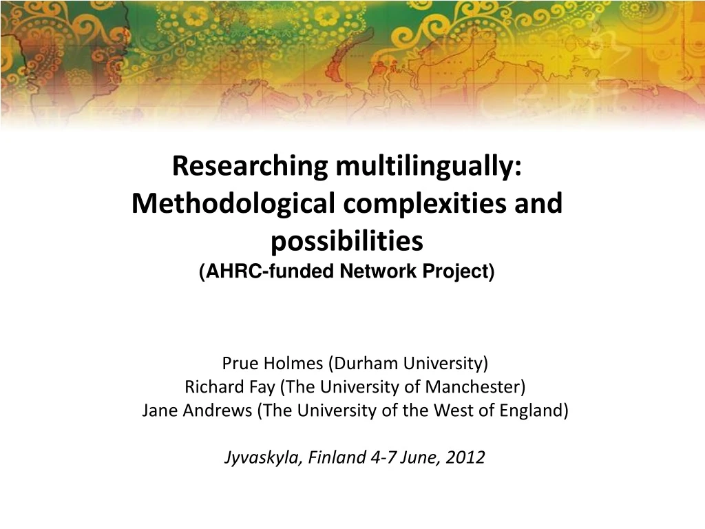 researching multilingually methodological