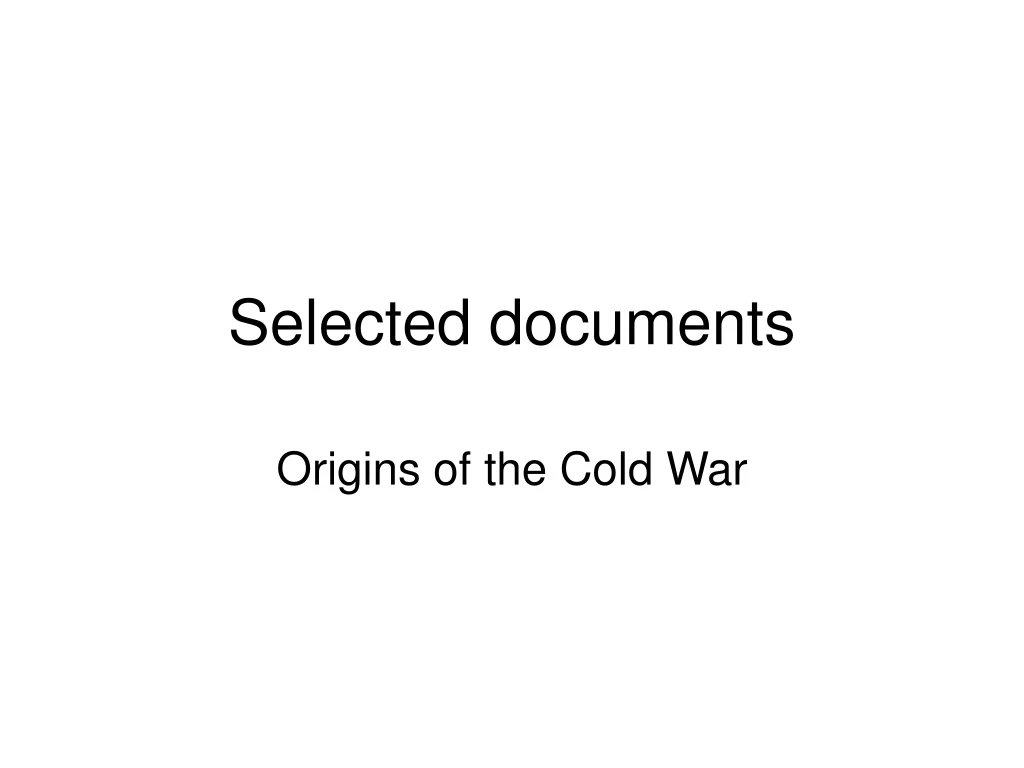 selected documents