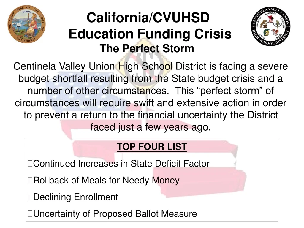 california cvuhsd education funding crisis