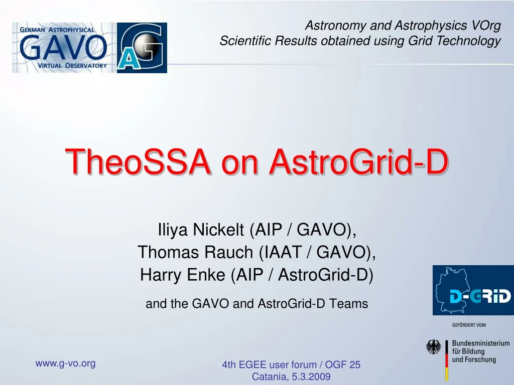 theossa on astrogrid d