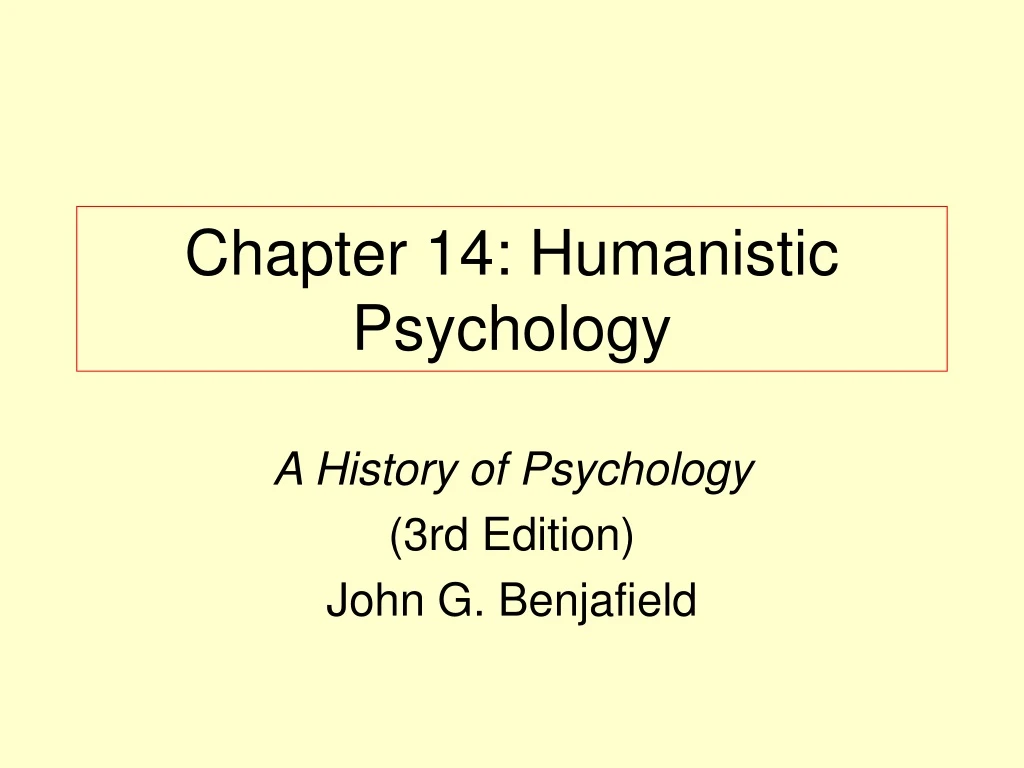 chapter 14 humanistic psychology