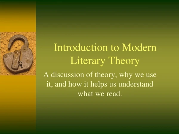 Introduction to Modern Literary Theory