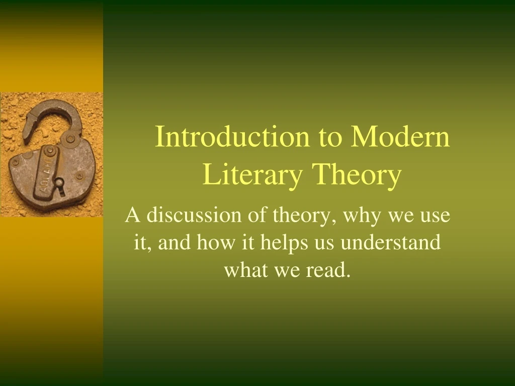 introduction to modern literary theory