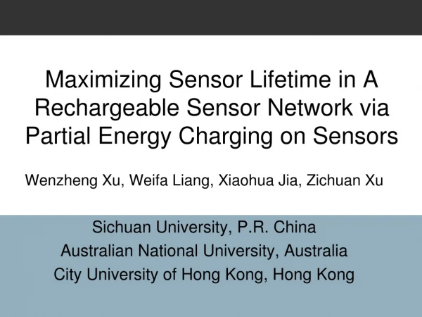 Maximizing Sensor Lifetime in A Rechargeable Sensor Network via Partial Energy Charging on Sensors