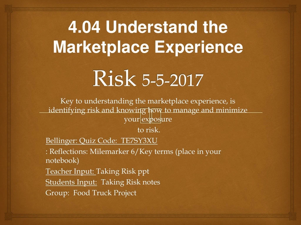 risk 5 5 2017