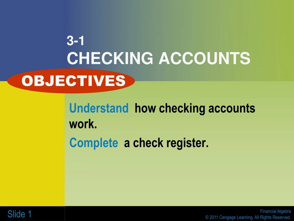 3 1 checking accounts