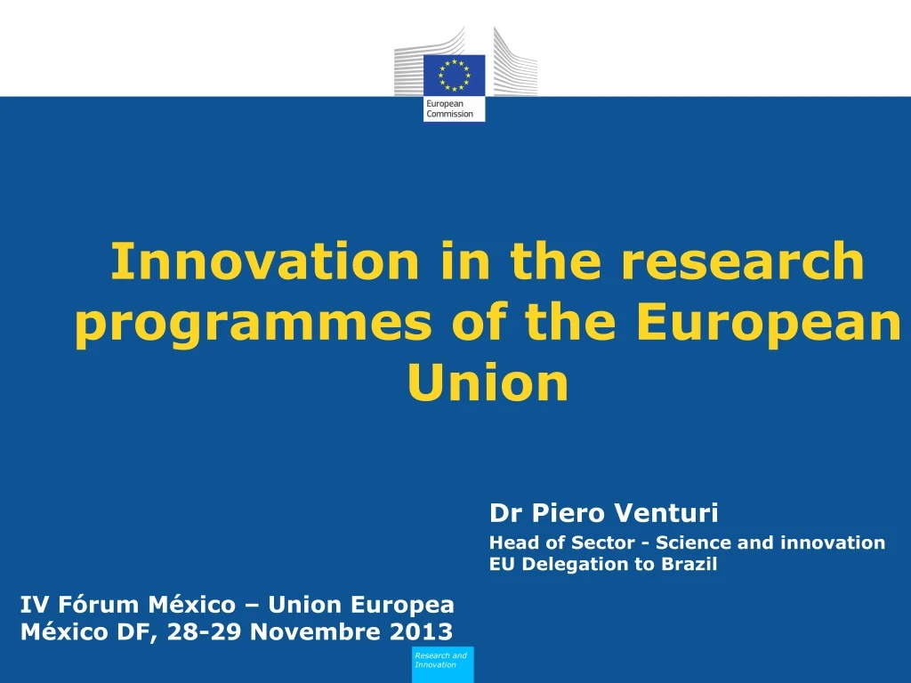 innovation in the research programmes of the european union