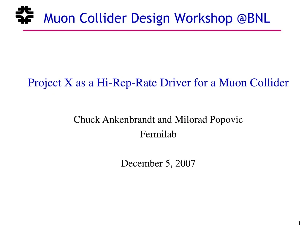 muon collider design workshop @bnl