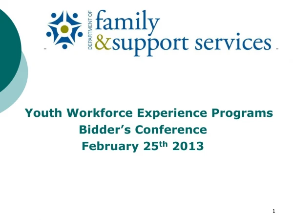 Youth Workforce Experience Programs