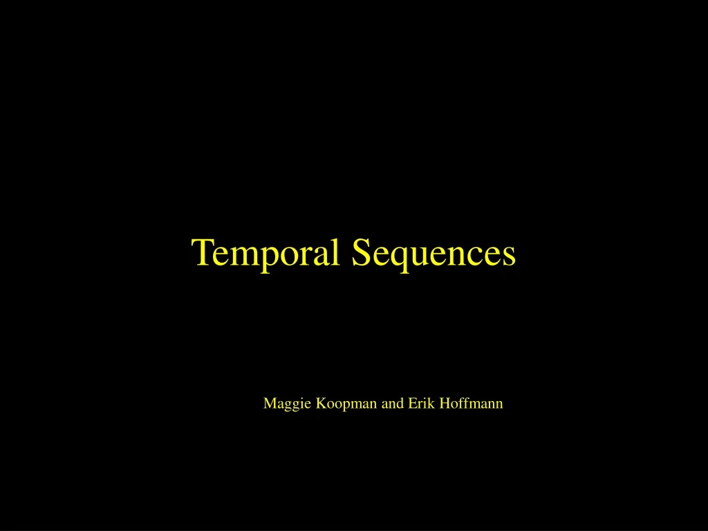 temporal sequences