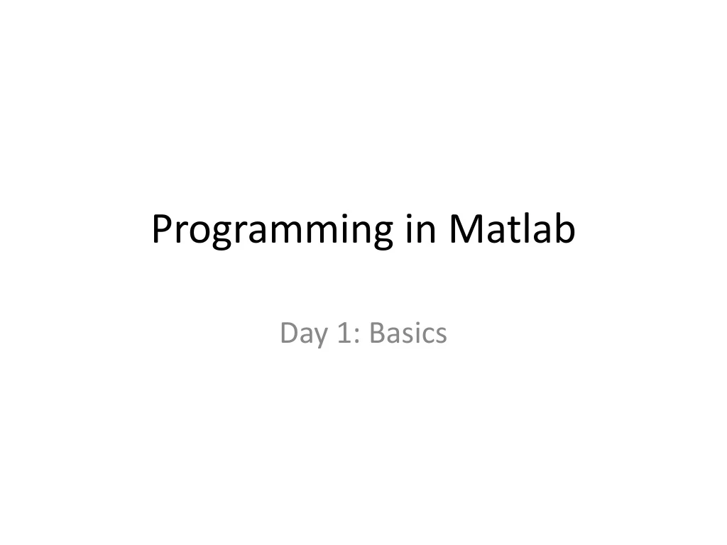 programming in matlab