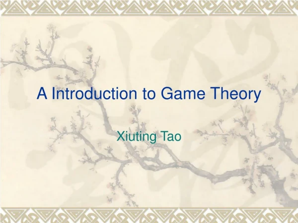 A Introduction to Game Theory