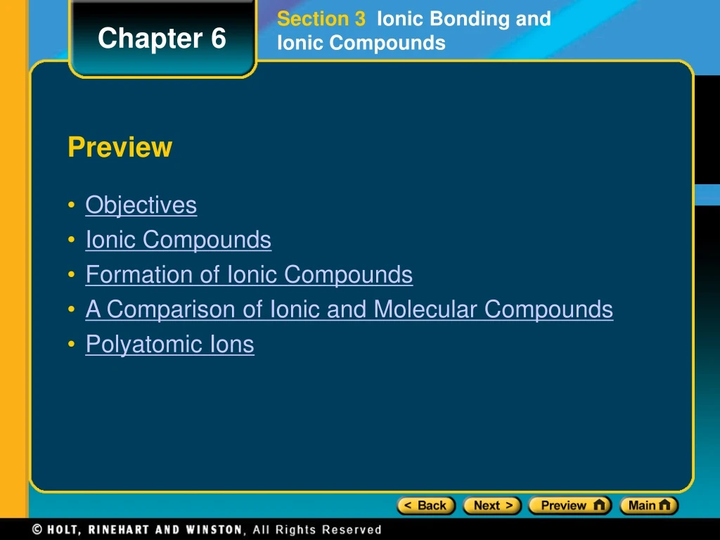 section 3 ionic bonding and ionic compounds