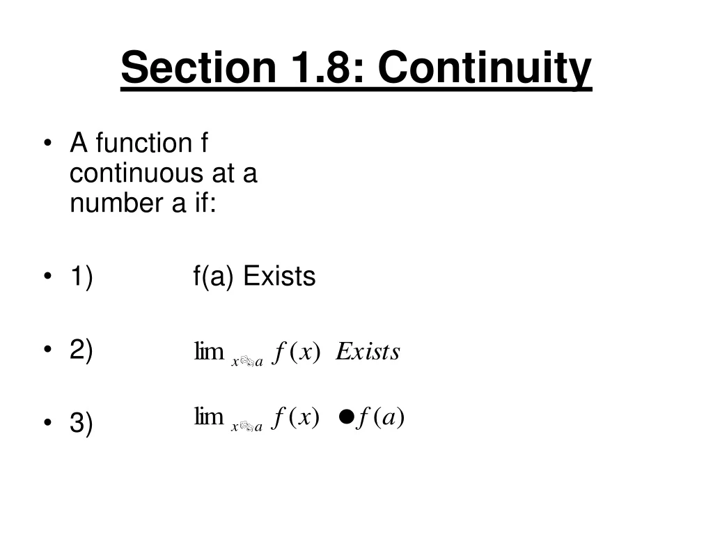 section 1 8 continuity