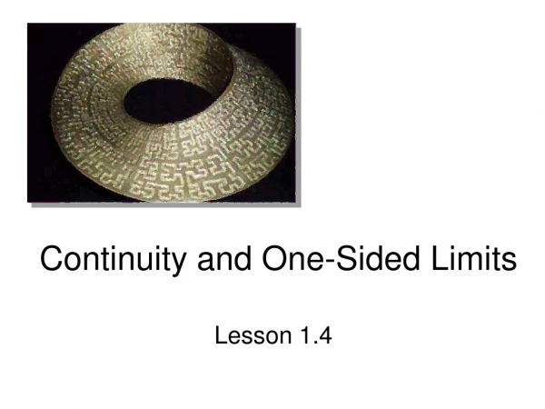 Continuity and One-Sided Limits