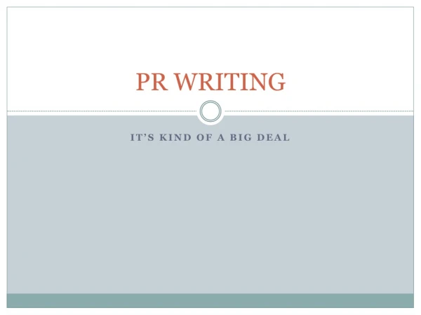 PR WRITING