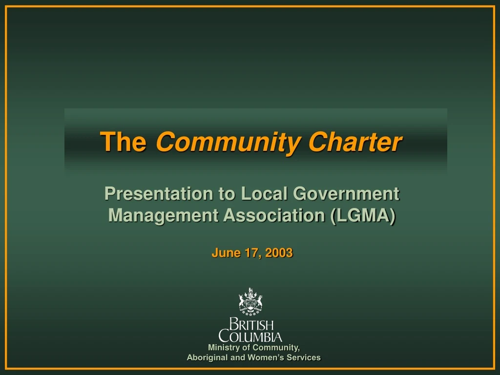 the community charter