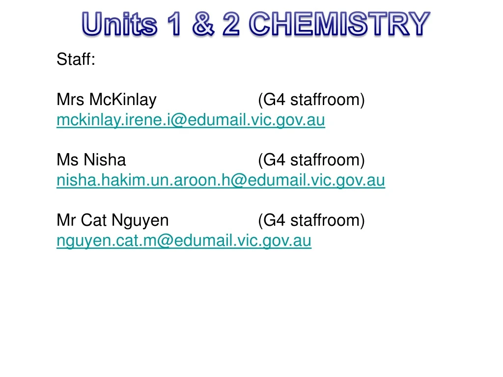 units 1 2 chemistry