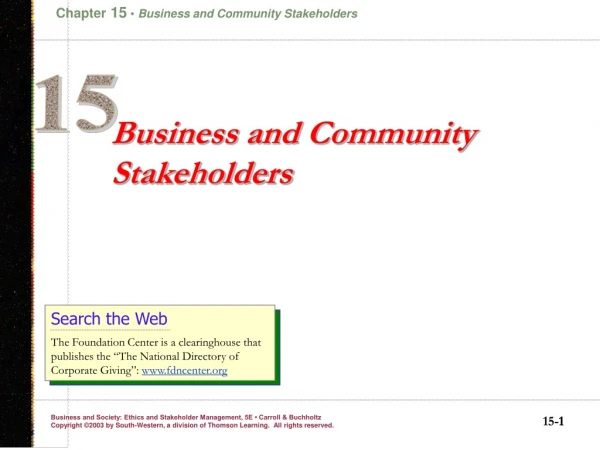 Business and Community Stakeholders