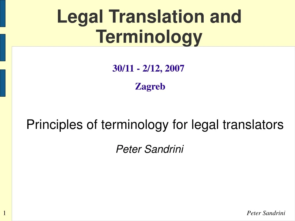 legal translation and terminology