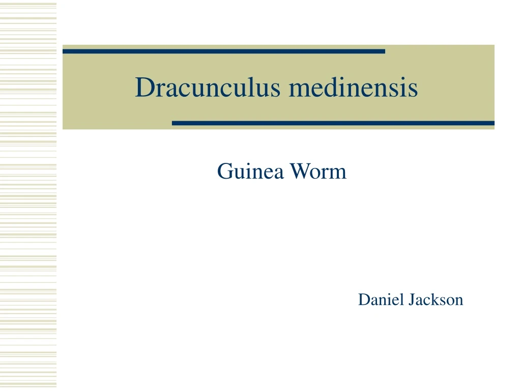 dracunculus medinensis