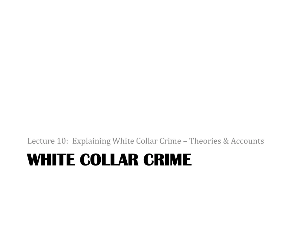 white collar crime