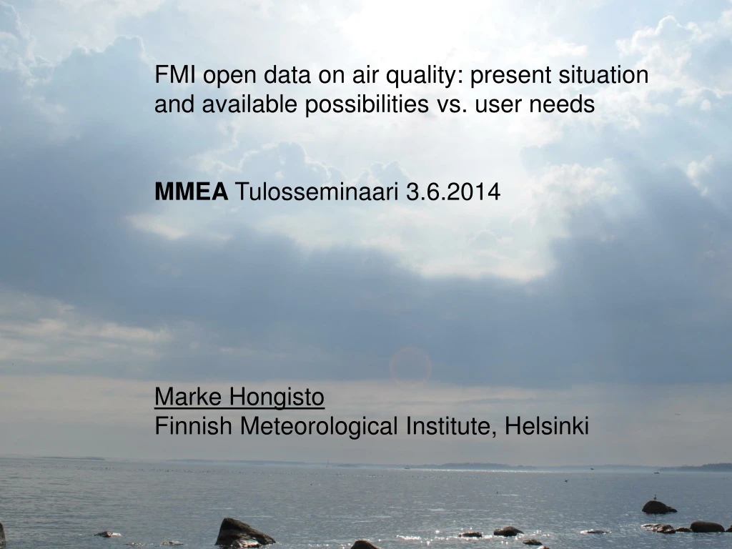 fmi open data on air quality present situation