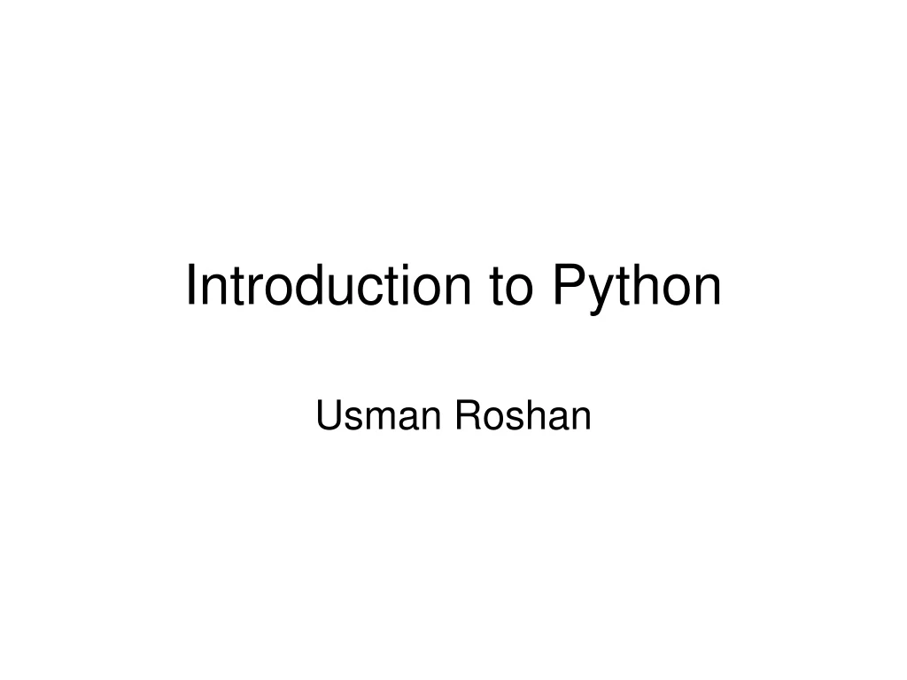 introduction to python