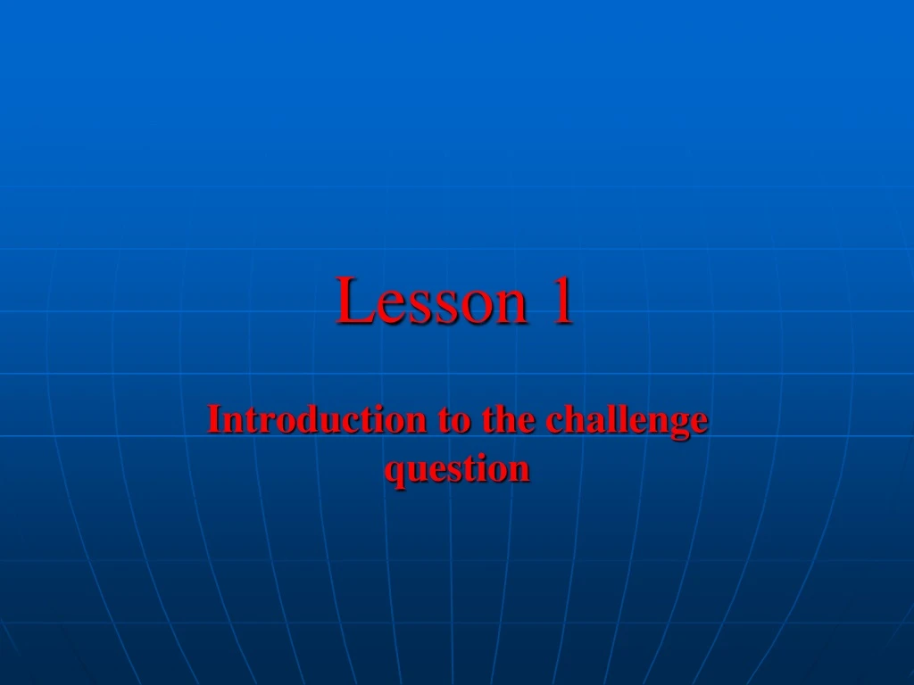 lesson 1